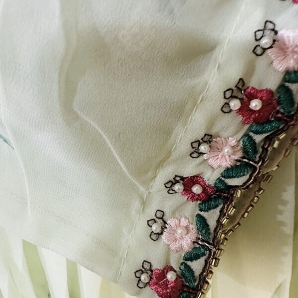 Green Hand Embroidery Sleeves