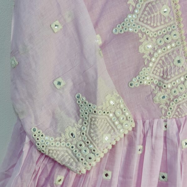 Embroidery Pink frock suit