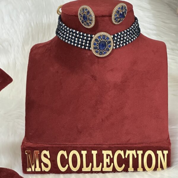 Blue Traditional Princess Choker Necklace Sets