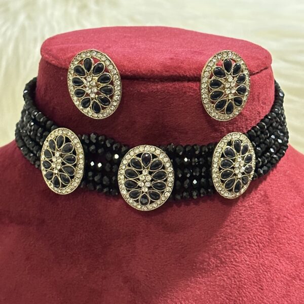 Black Indian Handmade Choker Necklace Set