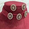 Indian Handmade Maroon Choker Necklace Set