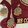 Kundan necklace with earrings and tikka