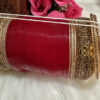 Red Chuda set with golden color kadas