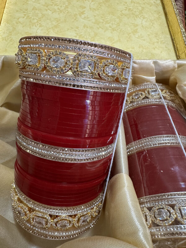 Wedding Designer Red Polki Chuda