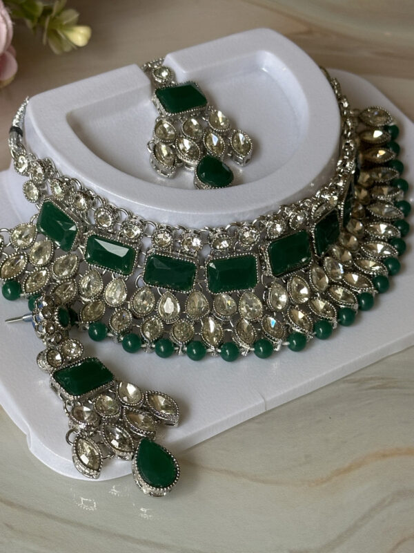 Green Polki Necklace Set