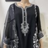 Black Pakistani Embroidered Palazzo Suit