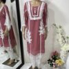 Pink Georgette Kurties With Pant Plazzo