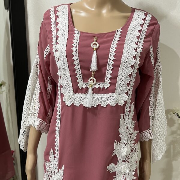Lace and Patchwork Kurti With Plazo