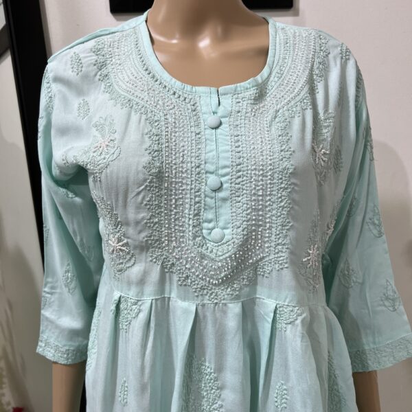 Pure Cotton Sky Blue Embroidered Nyra Cut Suits