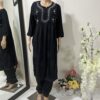Nyra Cut Black Pure Cotton Embroidered Suits
