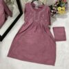 Rose Pink Cotton Nyra cut suit