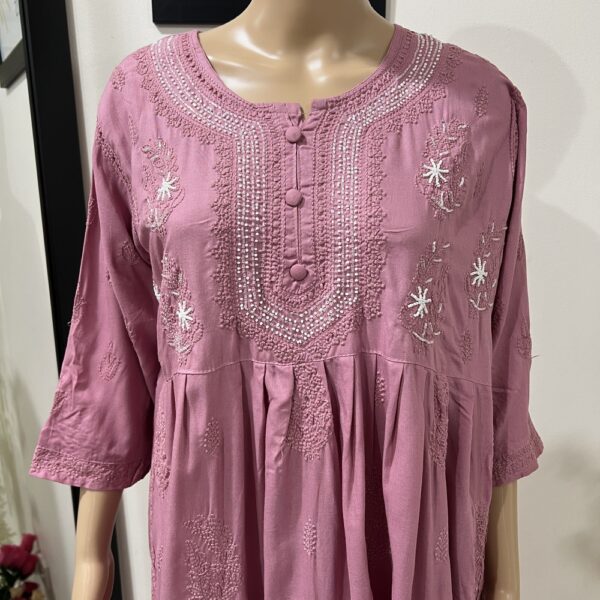 Pink Pure Cotton Embroidered Nyra Cut Suits