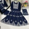 Torquoise Blue Kalidaar Frock Suit