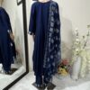 Blue Kalidaar Frock Suit With Dupatta