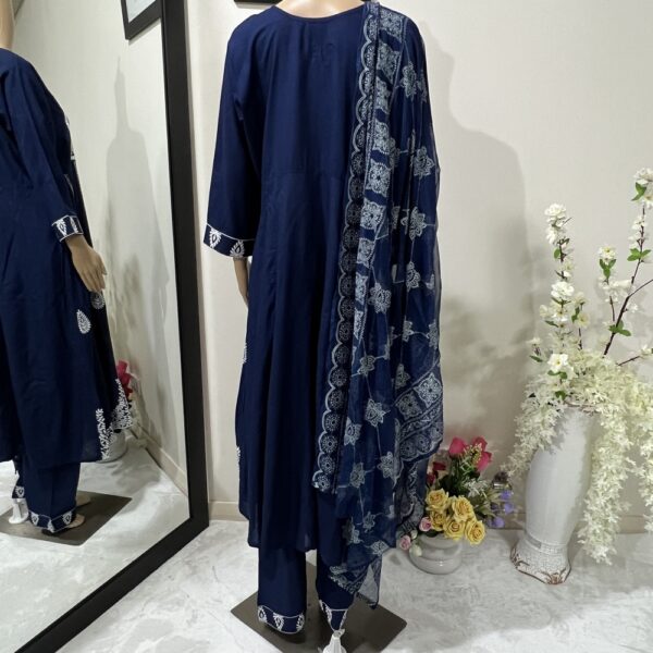 Blue Kalidaar Frock Suit With Dupatta