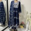 Designer Blue Kalidaar Frock Suit