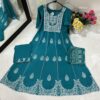 Teal Blue Kalidaar Frock Suit
