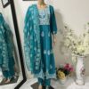 Teal Blue Kalidar Frock Suit