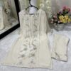 Cream Wedding Georgette Embroidered Indian Suit