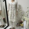 White Suit Georgette Front Panel Embroidered Indian Suit