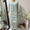 Cream Wedding Centre Panel Embroidered Indian Suit