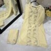 Yellow Wedding Georgette Embroidered Indian Suit