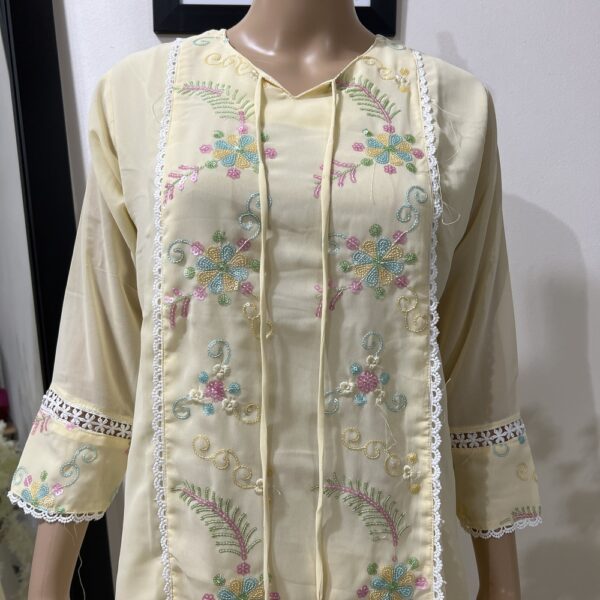 Yellow Sippiwork Georgette Indian Suit