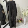 Grey-Black Silk Suit with Sharara