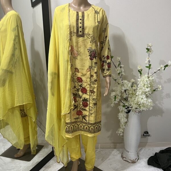 Beautiful Pakistani Mustard Outfit