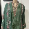 Emboidered Neck Pure Silk Outfit