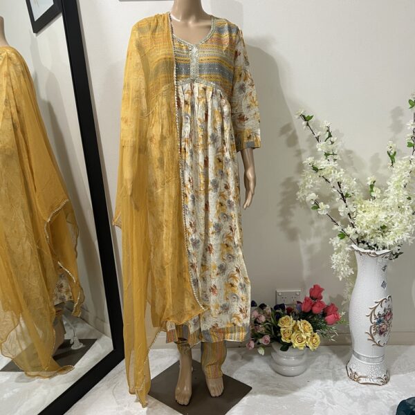 Designer Alia Cut Printed Suit