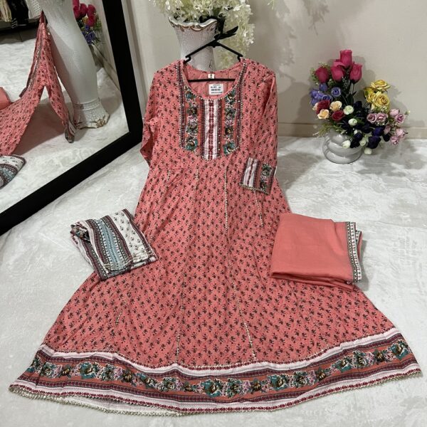 Anarkali Printed Suit With Palazzo