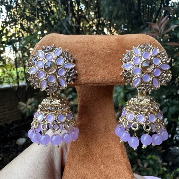 Purple Oxidised Indian Earrings