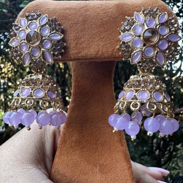 Purple Oxidised Earrings