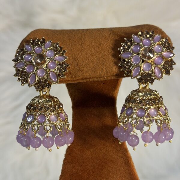 Purple Oxidised Indian Earring